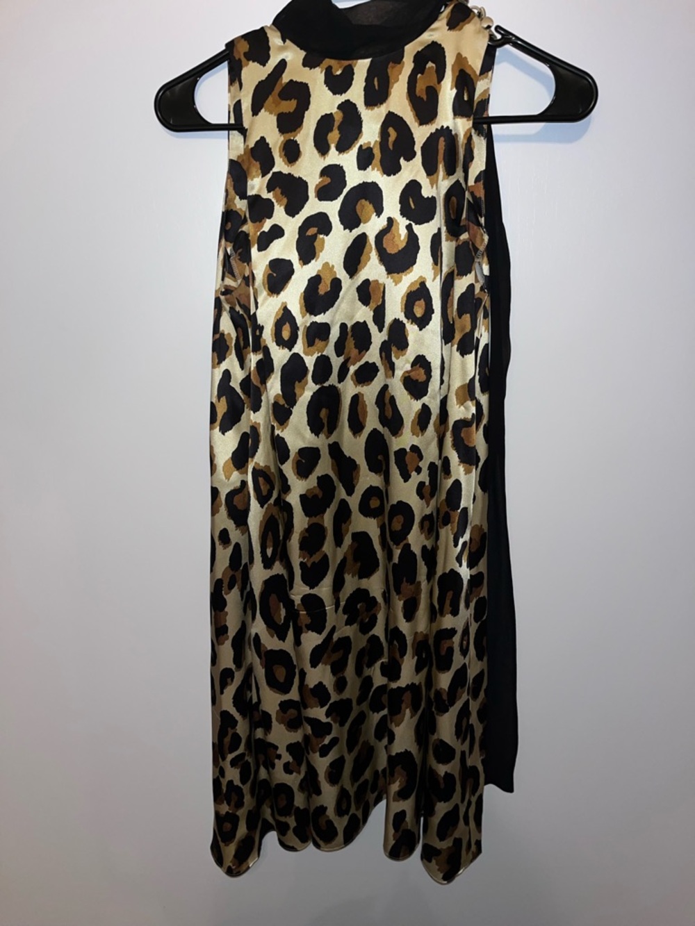 Donna Morgan Leopard Print A-Line Dress- Black, Brown, Cream